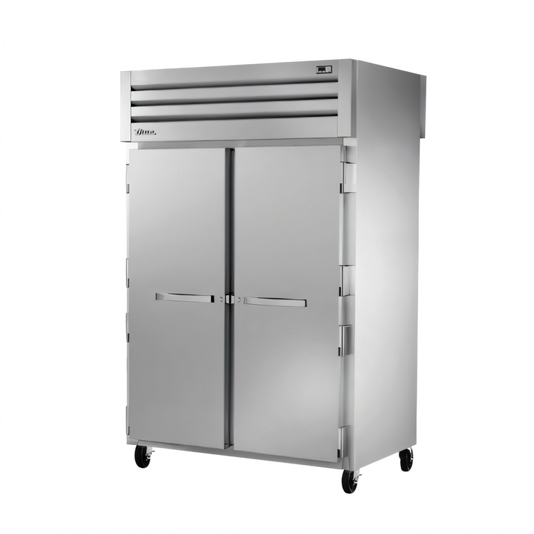 Product image #1 for True SPEC SERIES Two-Section Pass-Thru Reach-In Refrigerator with Stainless Steel Front Doors and Glass Rear Doors