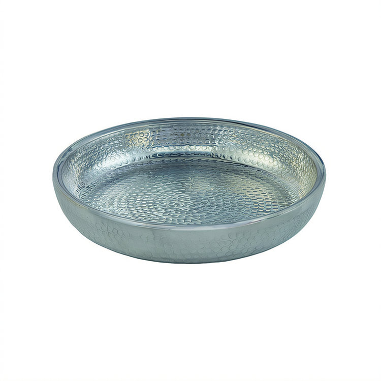 Product image #1 for American Metalcraft Silver Hammered Aluminum Double-Wall Seafood Tray, 14-Inch, 128 oz.