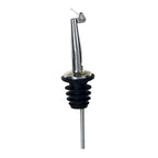 Thumbnail image #1 for Winco PPM-4C Stainless Steel Liquor Pourer with Hinged Cap, Tapered Spout, Medium/Fast Flow Case of 48