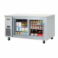 Everest Refrigeration ETGR2 Two-Section Undercounter/Worktop Glass Door Refrigerator, 18 Cu. Ft.