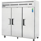 Thumbnail image #1 for Everest Refrigeration ESF3 Three-Section Reach-In Freezer, 71.0 Cu. Ft., Top-Mounted Self-Contained Refrigeration, Solid Hinged Doors