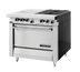 Thumbnail image #1 for Garland Master Series Heavy Duty 34-Inch Modular Gas Range Top with Electric Ignition, 2 Open Burners, and 17-Inch Hot Top