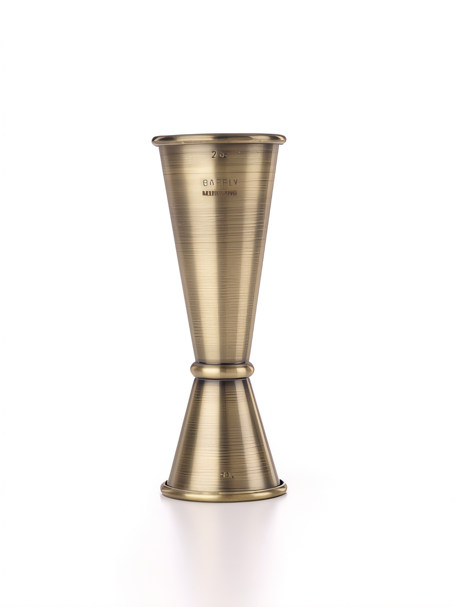 Product image #1 for Barfly Japanese Style 1 oz. x 2 oz. Antique Gold-Plated Stainless Steel Jigger with Internal Marking Lines