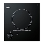 Thumbnail image #1 for Summit Commercial CR1115 12-Inch Single-Burner Built-In Radiant Electric Cooktop, Black Ceramic Glass, Manual Controls