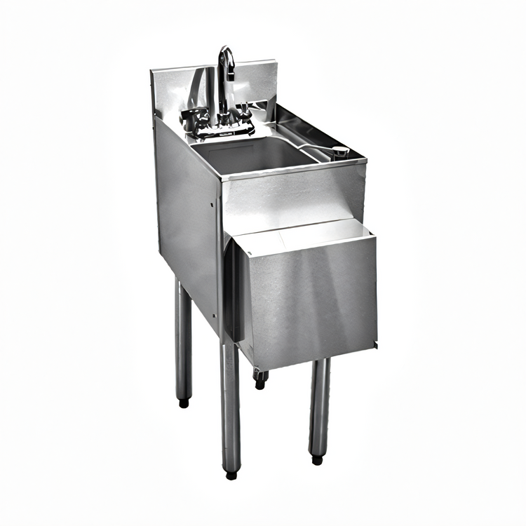 Product image #1 for Choice Free-Standing Underbar Hand Sink Unit with Gooseneck Faucet, Soap Dispenser & Towel Dispenser, 12-Inch Wide