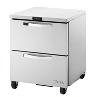 True SPEC SERIES One-Section Undercounter Freezer with 2 Drawers, Stainless Steel Top, -10°F