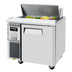 Thumbnail image #1 for Turbo Air J Series 36-Inch One-Section Sandwich/Salad Prep Table Refrigerator with 8-Pan Top and 1 Door