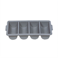 Rubbermaid Commercial Gray 4-Compartment Ribbed Cutlery Bin