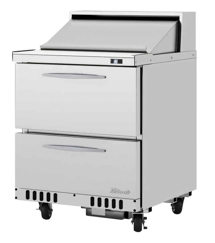 Product image #1 for Turbo Air PRO Series One-Section Front Breathing Sandwich/Salad Prep Table with 2 Drawers, 8 Pans, 27 1/2-Inch Wide, 6.5 Cu. Ft.