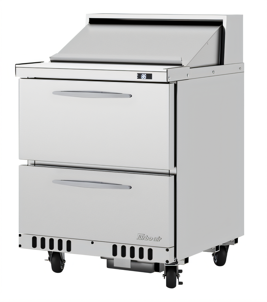 Product image #1 for Turbo Air PRO Series One-Section Front Breathing Sandwich/Salad Prep Table with 2 Drawers, 8 Pans, 27 1/2-Inch Wide, 6.5 Cu. Ft.