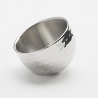 American Metalcraft Hammered Double-Wall Stainless Steel Angled Sauce Cup, 2.5 oz.