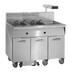 Thumbnail image #1 for Imperial Electric Floor-Model Triple Fryer, 75 lb. Per Tank, with Built-In Filter System and Dump Station