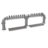 Glastender 16-Faucet Glycol-Cooled 3-Column Pipe Bridge Draft Dispensing Tower, Countertop, Stainless Steel