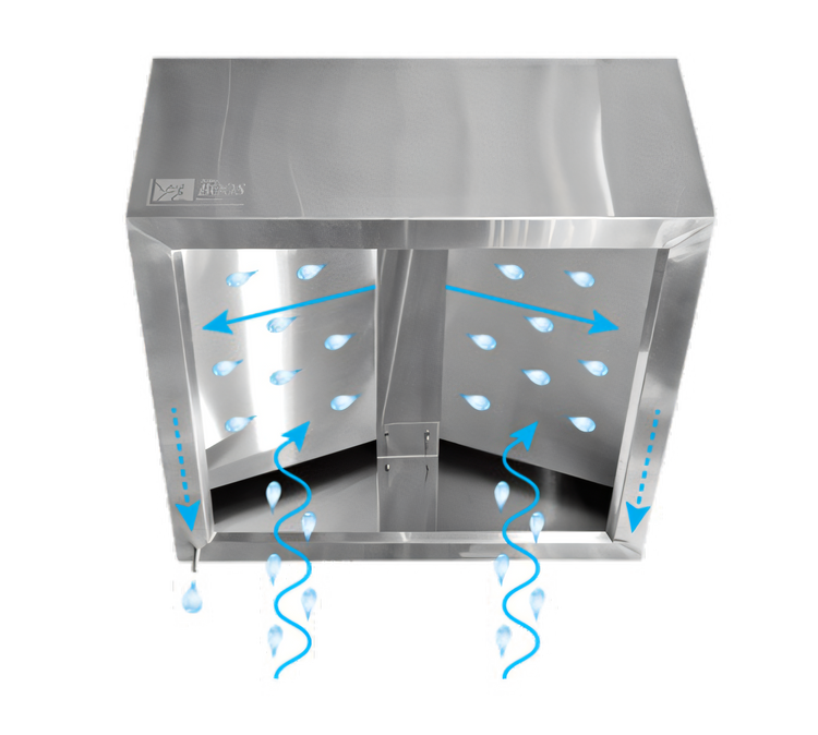 Product image #1 for John Boos C2HB-42-2 Ventless Condensate Hood, Box Type, 42 x 42 x 25 Inches, Stainless Steel