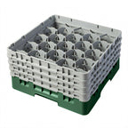 Thumbnail image #2 for Cambro Camrack® 20S800119 Full-Size 20-Compartment Glass Rack with 4 Soft Gray Extenders, Sherwood Green Case of 2
