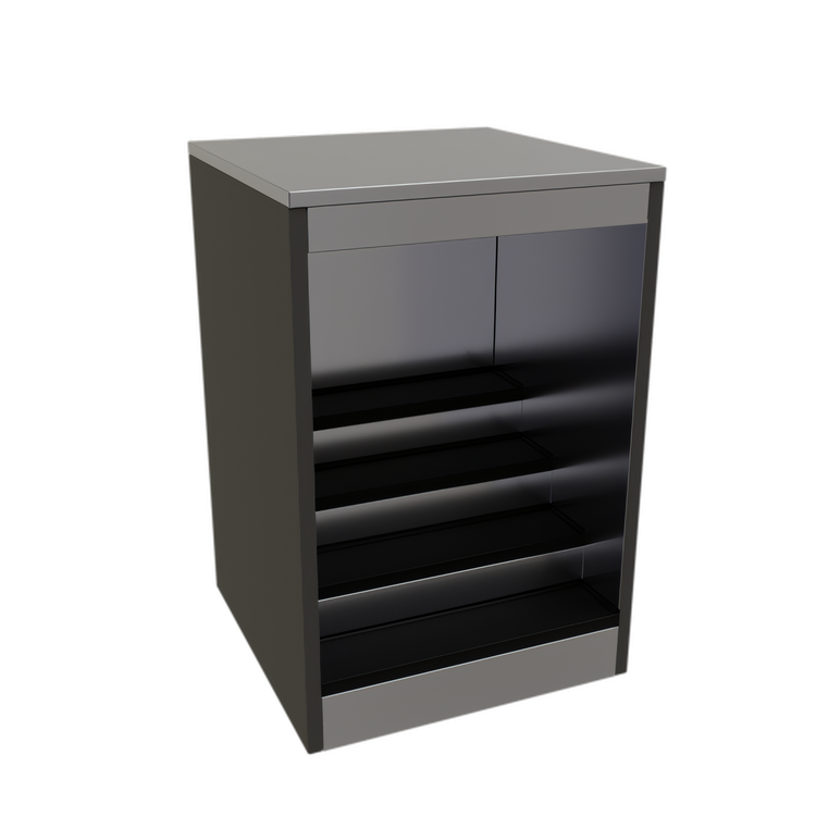 Product image #1 for Glastender 24-Inch Open Front Back Bar Liquor Display Cabinet with 3-Step Display and LED Lighting