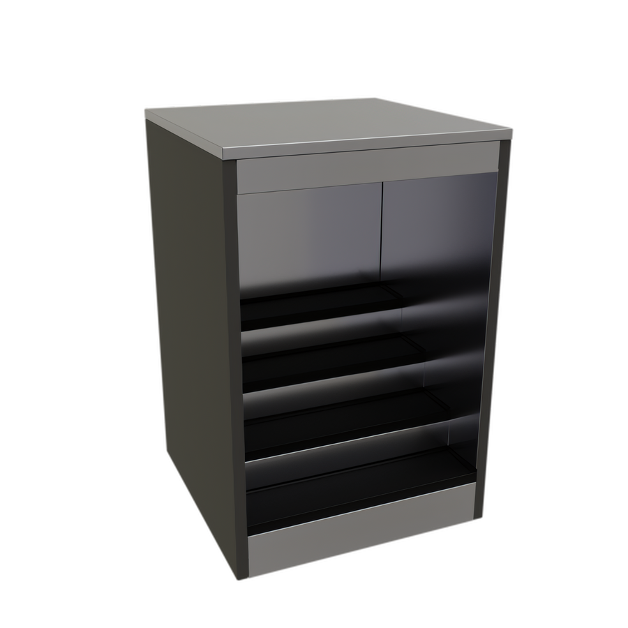 Product image #1 for Glastender 24-Inch Open Front Back Bar Liquor Display Cabinet with 3-Step Display and LED Lighting