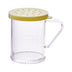 Thumbnail image #1 for Winco 10 oz Clear Polycarbonate Shaker/Dredge with Handle and Yellow Snap-On Lid
