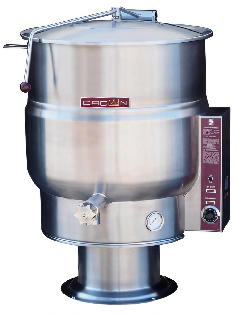 Product image #1 for Crown EP-30 30 Gallon Electric 2/3 Jacketed Stationary Pedestal Steam Kettle