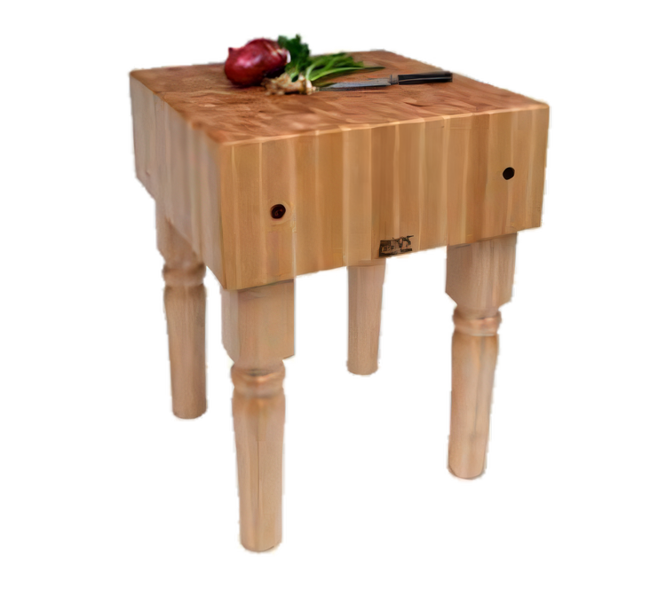 Product image #1 for John Boos Boos Block AB02 24 x 18 x 34 Inch Stationary Butcher Block Work Table with 10-Inch End Grain Maple Top