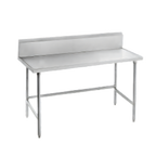 Thumbnail image #1 for Advance Tabco 132 Inch x 30 Inch 14-Gauge 304 Stainless Steel Work Table with 10-Inch Backsplash and Galvanized Open Base