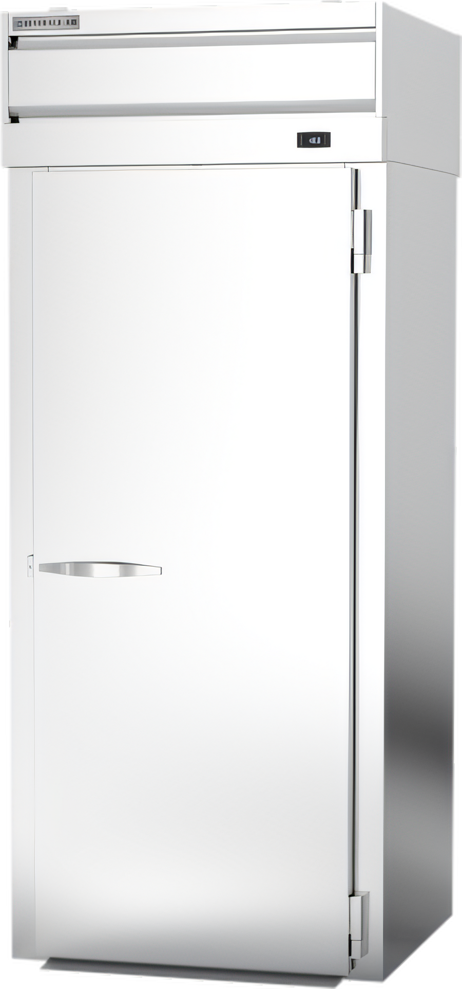 Product image #1 for Beverage-Air P-Series Extra Tall One-Section Roll-Thru Freezer with Two Solid Doors, 42.27 Cu. Ft., Top Mount Self-Contained, Stainless Steel