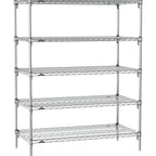 Thumbnail image #1 for Metro Super Erecta SA-2448C-63-S5 Super Adjustable Wire Stationary Starter Shelving Unit, 48"W x 24"D x 63"H, 800 lb. capacity per shelf, 2000 lb.