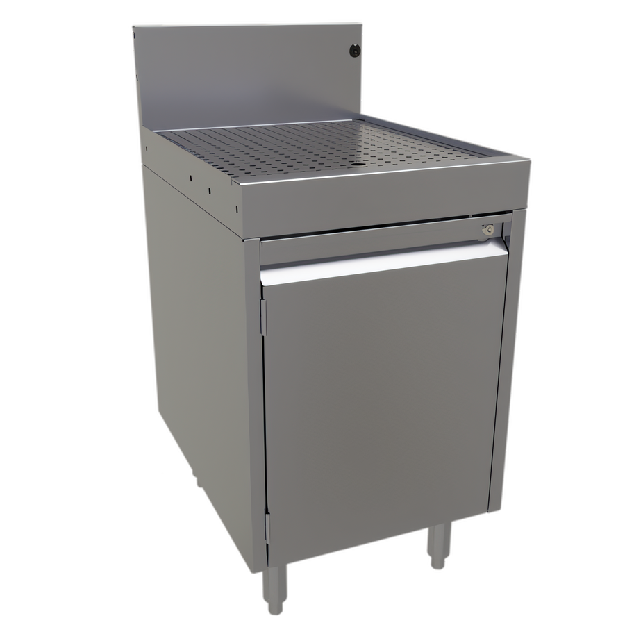 Product image #1 for Glastender Underbar Drainboard Cabinet Base with Hinged Door, 18-Inch W x 24-Inch D, Stainless Steel