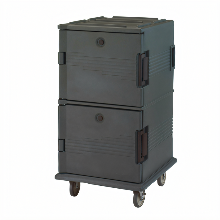 Product image #2 for Cambro Ultra Camcart UPC1600SP110 Double-Compartment Front-Loading Insulated Food Pan Carrier with Security Package, Black