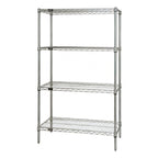 Thumbnail image #1 for Quantum WR86-2142C 86-Inch Chrome Wire Shelving Starter Kit, 4 Shelves and 4 Posts, 42"W x 21"D