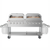 Thumbnail image #1 for KoolMore 10-Burner Commercial Outdoor Propane Grill with Dual 36-Inch Pizza Ovens