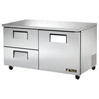 Thumbnail image #1 for True Mfg. - General Foodservice TUC-60D-2-HC 2-Section Undercounter Refrigerator, 1 Solid Door, 2 Drawers, Stainless Steel, Rear-Mounted Refrigeration