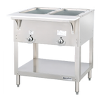 Thumbnail image #1 for Duke Manufacturing Aerohot E302SW Electric Hot Food Station, 2 Sealed 12 x 20 in Wells, Stainless Steel, Open Base, Carving Board
