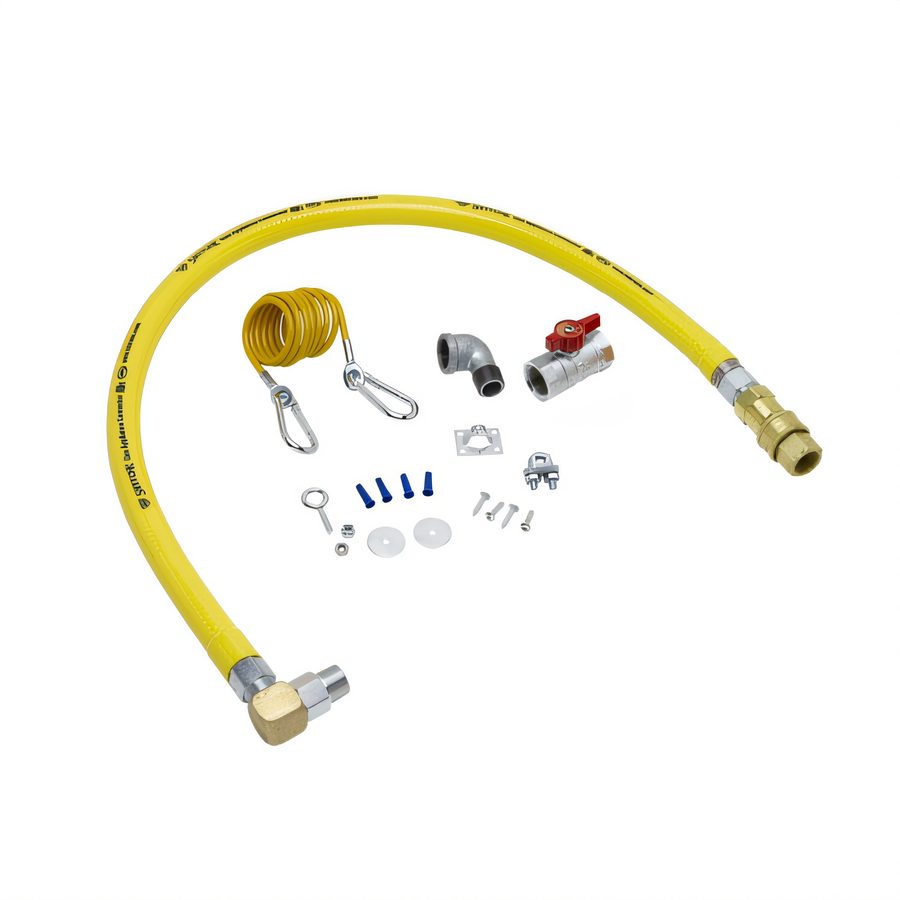 Product image #1 for 72-Inch Coated Gas Appliance Connector Hose with Quick Disconnect and Restraining Cable