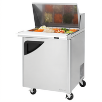 Turbo Air Super Deluxe Sandwich/Salad Mega Top Prep Table Refrigerator, 1-Section, 27-1/2 Inch Wide, 12-Pan