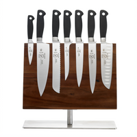 Mercer Culinary Genesis 8-Piece Magnetic Knife Set with Acacia Magnetic Board