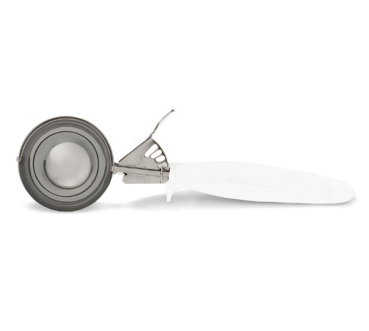 Product image #2 for Hamilton Beach Commercial #6 Thumb Press Disher with White Microban Ergo Handle and Stainless Steel Bowl, 4 to 5 Ounces