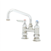 T&S Brass B-0227 Deck Mount Mixing Faucet with 8-Inch Swing Nozzle, 4-Inch Centers