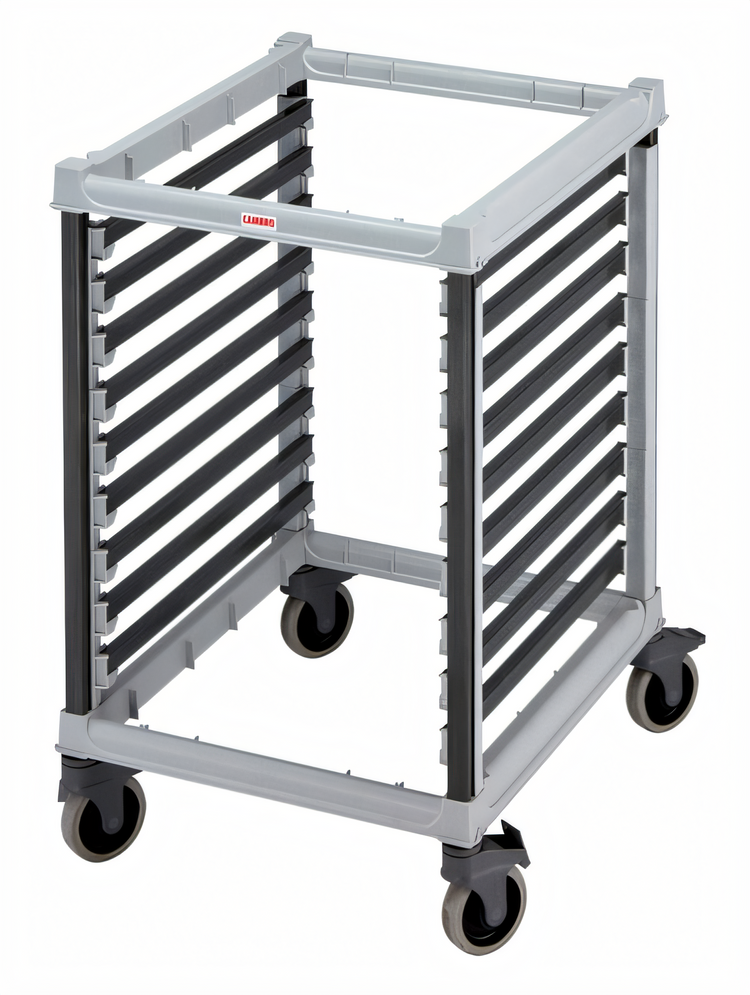 Product image #1 for Cambro GN 2/1 Half Size High Volume Food Pan Trolley, 18-Pan Capacity, Composite Plastic, Speckled Gray