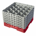 Thumbnail image #1 for Cambro Camrack Full Size 20-Compartment Glass Rack with 6 Soft Gray Extenders, Red