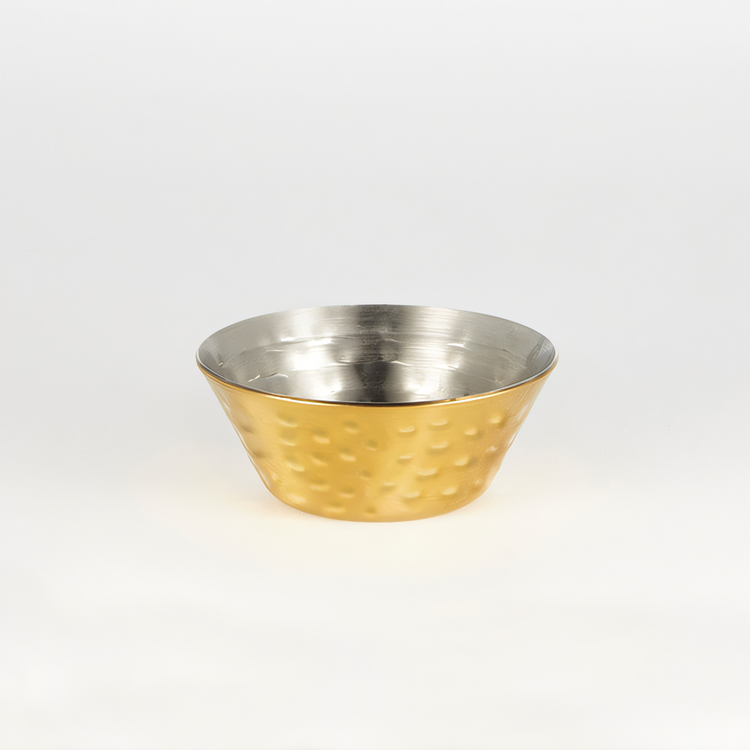Product image #1 for American Metalcraft 1.5 oz Round Hammered Gold Stainless Steel Sauce Cup