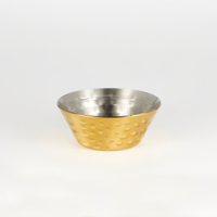 American Metalcraft 1.5 oz Round Hammered Gold Stainless Steel Sauce Cup