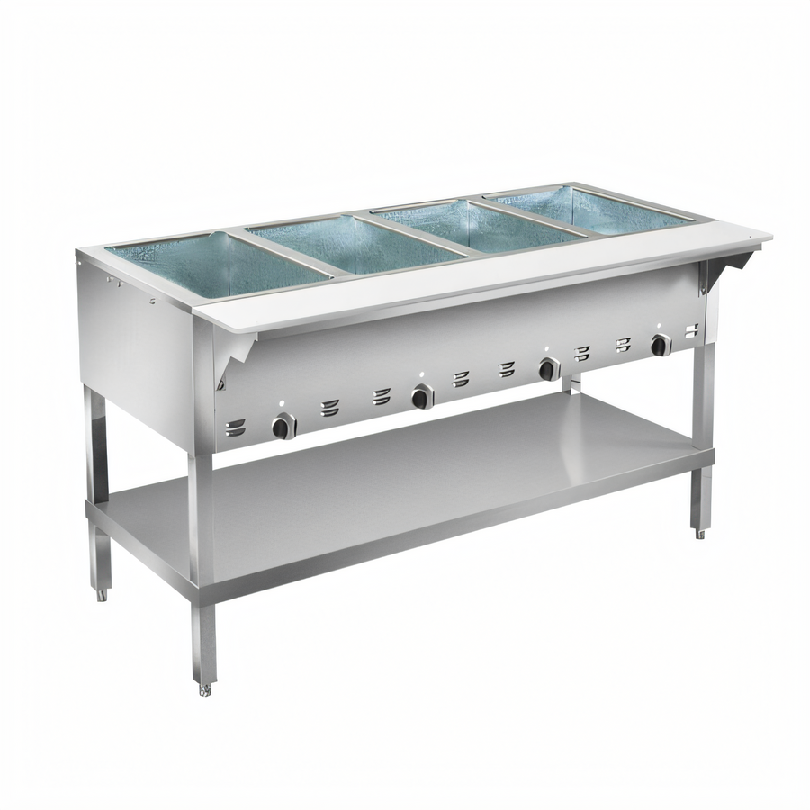 Product image #1 for 2-Well Gas Steam Table with Dry Heat, Open Base, 32-Inch Wide