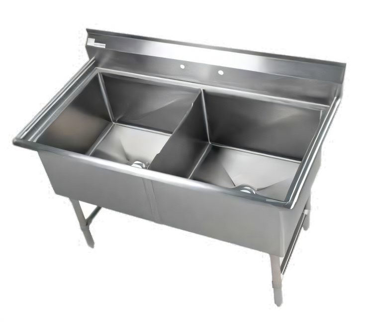 Product image #1 for Elite Two-Compartment Commercial Stainless Steel Sink with 24 x 24 x 14 Inch Compartments
