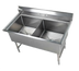 Thumbnail image #1 for Elite Two-Compartment Commercial Stainless Steel Sink with 24 x 24 x 14 Inch Compartments