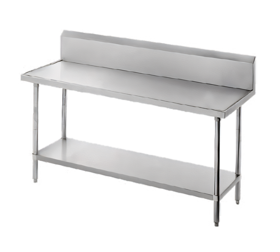 Product image #1 for Advance Tabco 96" x 30" 14 Gauge 304 Stainless Steel Work Table with 10" Backsplash and Adjustable Undershelf