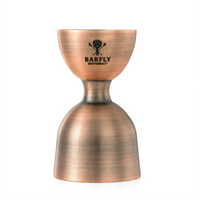 Barfly Straight Rim Jigger, 1 oz & 2 oz, Antique Copper-Plated Stainless Steel