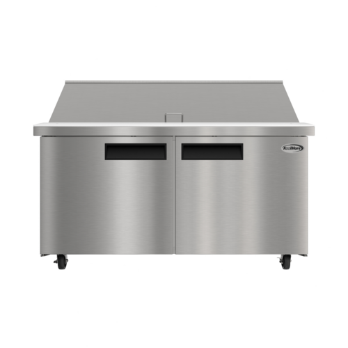 Product image #1 for KoolMore 60-Inch 2-Door Mega Top Refrigerated Sandwich/Salad Prep Table, 18.4 Cu. Ft., 24 Pan Capacity, Stainless Steel
