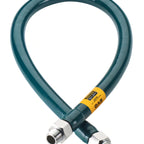 Thumbnail image #1 for Krowne Royal Series M12536 Gas Connector Complete Kit, 1-1/4 Inch I.D., 36 Inch, Stainless Steel, Green Antimicrobial PVC Coating