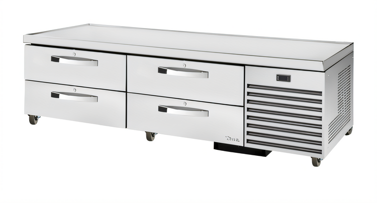 Product image #1 for True 79-1/4 Inch Refrigerated Chef Base with 4 Locking Drawers and Stainless Steel Top